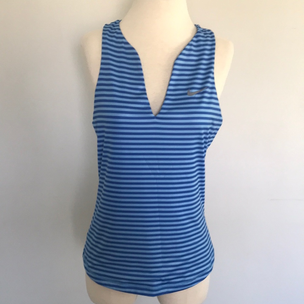 Nike Striped Dri-Fit V-Cut/Crew Neck Fusion Racerback Tank